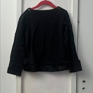 Janie and Jack Black Top with Button Accents